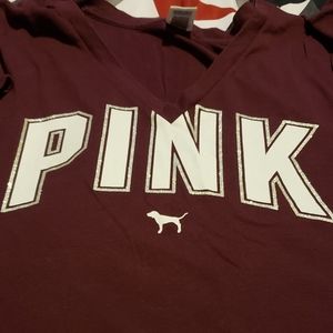 Maroon Pink logo tee